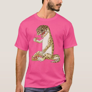 Camiseta Réptil Lagarto Leopardo Amante de Pizza Engraçado