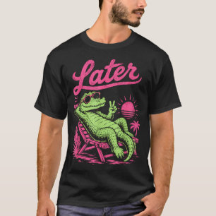 Camiseta Réptil retro depois jacaré enquanto crocodilo rela
