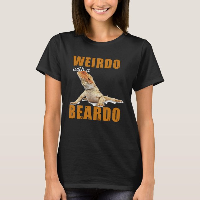 Camiseta Reptiles Wierdo With a Beardo Iguana Lizard Bearde (Frente)