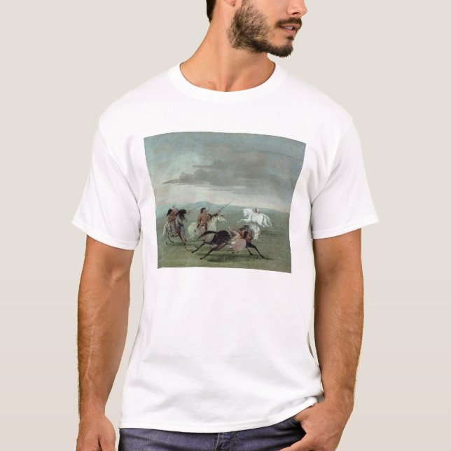 Camiseta Reptos do Comanche da equitação marcial, 1834 (Frente)