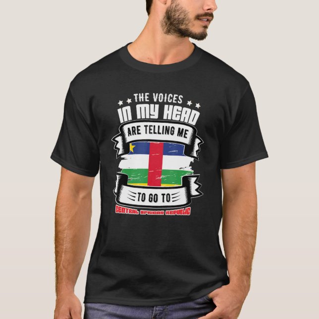 Camiseta República Centro-Africana Na Minha Cabeça (Frente)