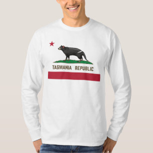 Camiseta República da Tasmânia Bandeira do demônio da Tasmâ