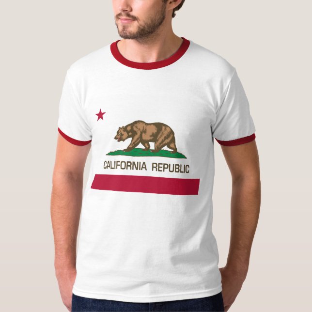Camiseta República de Califórnia (bandeira do estado) (Frente)