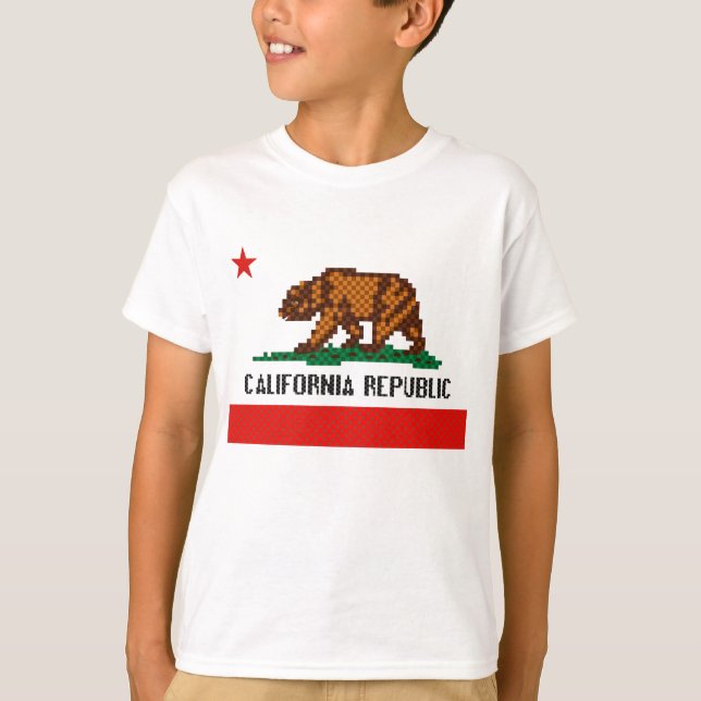Camiseta República de Califórnia do pixel (Frente)