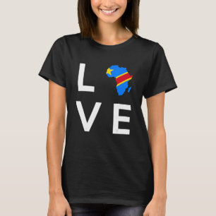 Camiseta República Democrática do Congo Sinalizador Amor Áf
