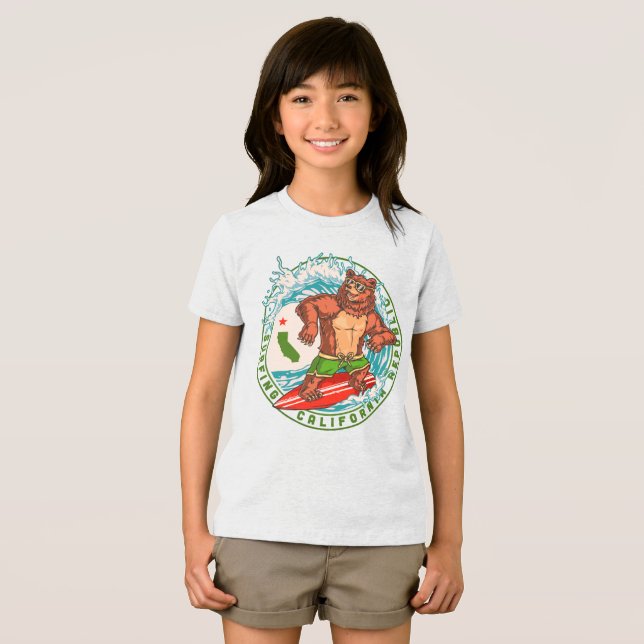 Camiseta República do Urso de Surf da Califórnia (Frente Completa)
