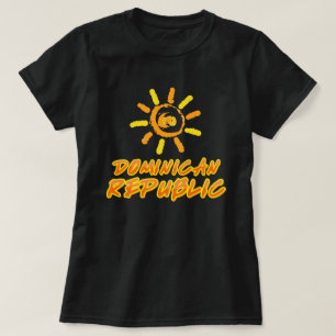 Camiseta República Dominicana amarelo brilhante e laranja
