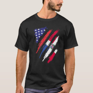 Camiseta República Dominicana Americana Grown Flag USA Heri