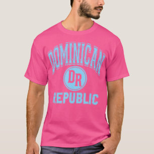 Camiseta República Dominicana Círculo Branco com Azul Claro
