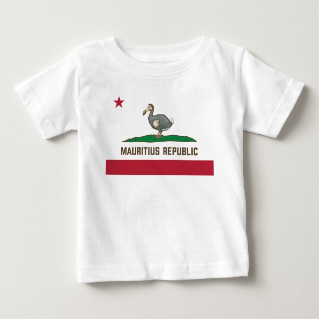 Camiseta República Maurícia, Califórnia, Bandeira Dodo (Frente)