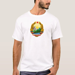 Camiseta República Socialista Romênia emblema brasão armas