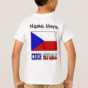 Camiseta República Tcheca e Bandeira Tcheca Personalizadas 