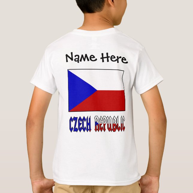 Camiseta República Tcheca e Bandeira Tcheca Personalizadas  (Verso)
