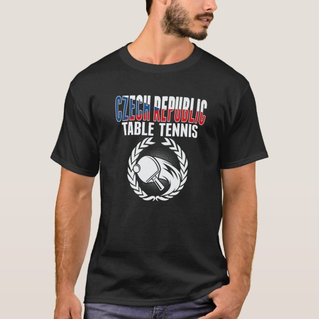 Camiseta República Tcheca Tênis de Mesa  Suporte Tcheco de  (Frente)