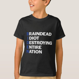 Camiseta Republicano Conservador Anti-Biden Idiota Sem Cére