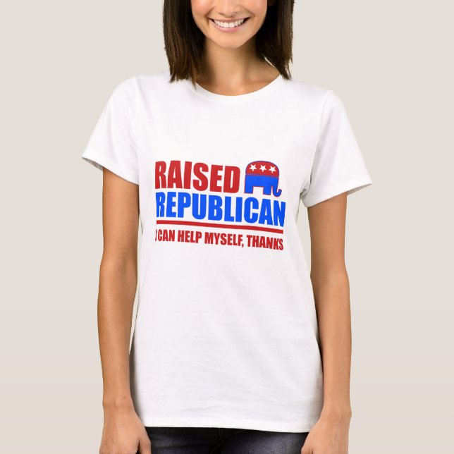 Camiseta Republicano criado. Eu posso me ajudar. (Frente)