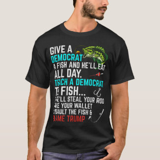 Camiseta Republicano Engraçado Dizendo Ensino A Peixes Demo