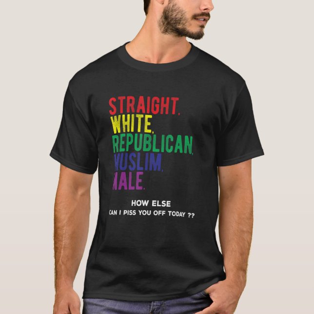Camiseta Republicano Muçulmano Republicano-Hetero Branco (Frente)