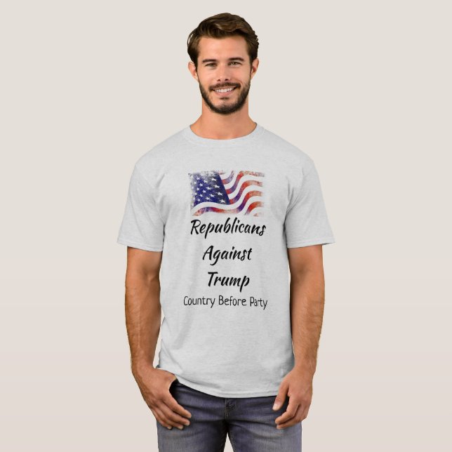Camiseta Republicanos Contra Trump, País Antes Partido (Frente Completa)