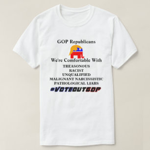 Camiseta Republicanos do GOP com quem estamos confortáveis.