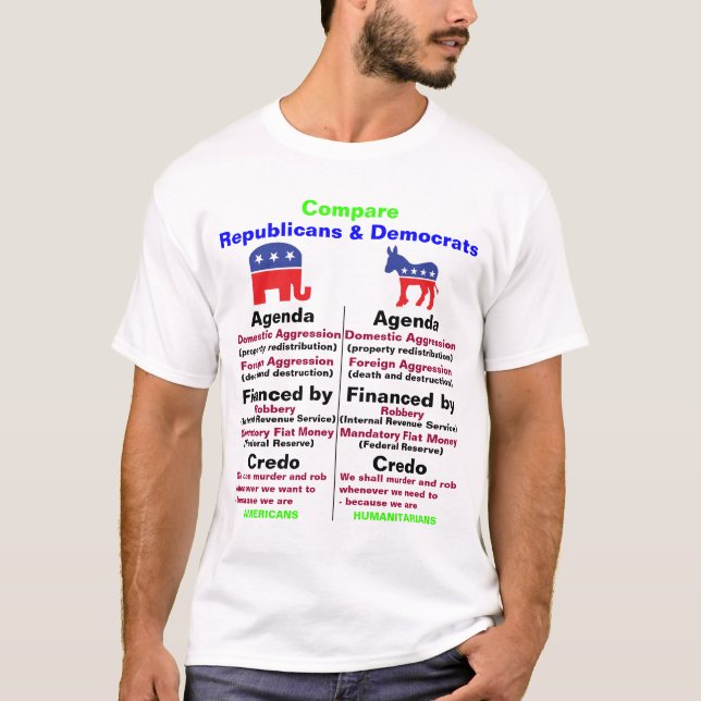 Camiseta Republicanos e Democratas (Frente)