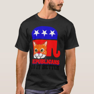 Camiseta Republicanos Fazem Melhor Política de Gato EUA Ame
