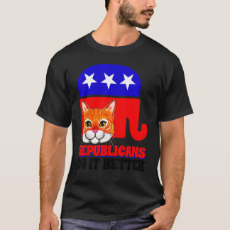Camiseta Republicanos Fazem Melhor Política de Gato EUA Ame