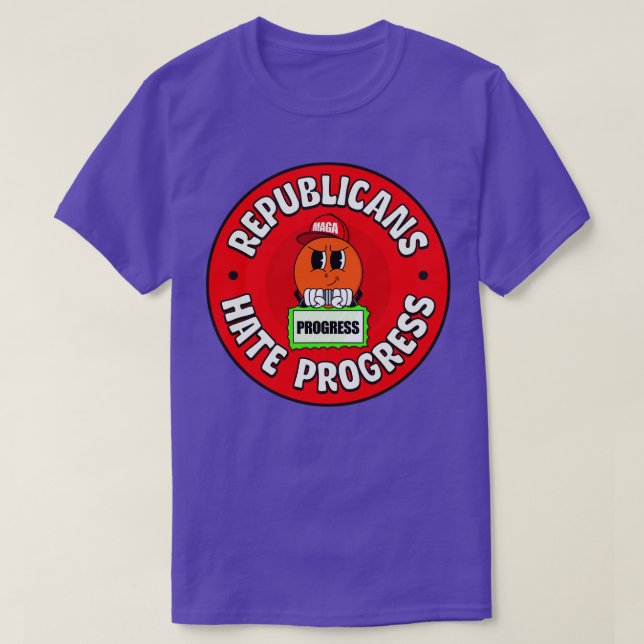 Camiseta Republicanos Odeiam Progresso Pró Progresso (Frente do Design)