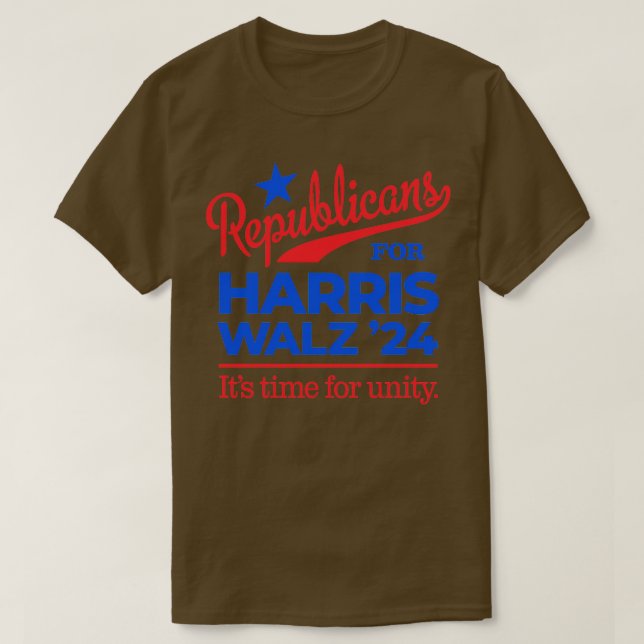 Camiseta Republicanos pelo Walz Time pela Unidade (Frente do Design)