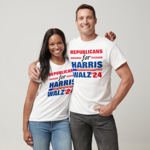 Camiseta Republicanos por Harris Walz Red Blue