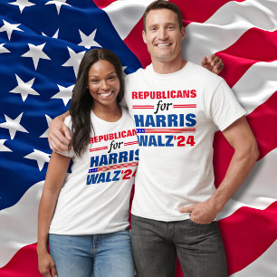 Camiseta Republicanos por Harris Walz Red Blue