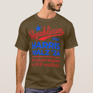 Camiseta Republicanos Por Walz Não Podemos Apoiar Trump