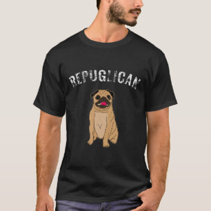 Camiseta Repuglican Funny Pug Dog Pet Men Mulheres Crianças