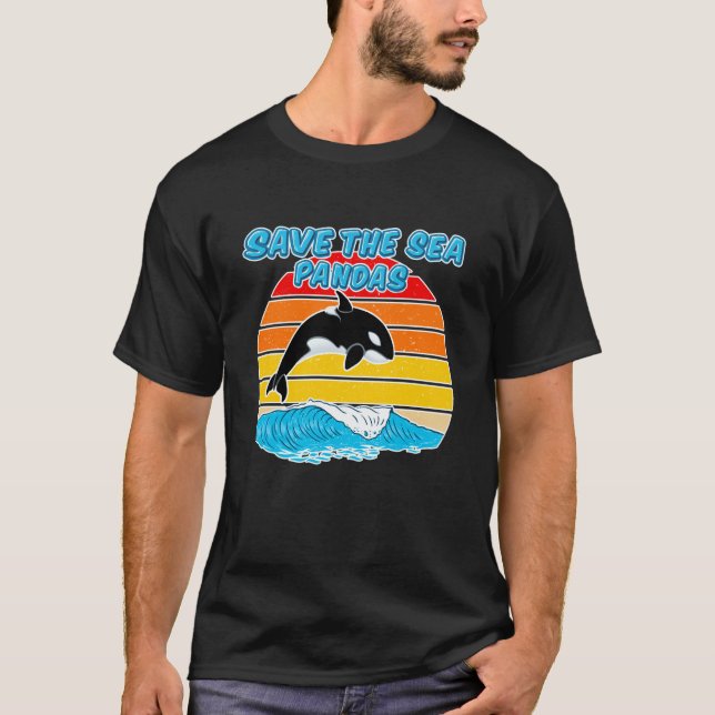 Camiseta Rescue Killer Whale Orcas Save The Sea Pandas Mari (Frente)