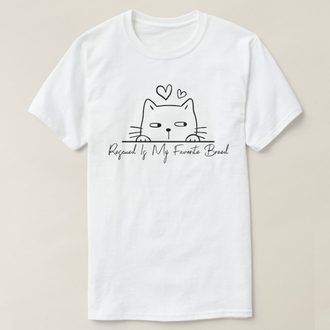 Camiseta Rescued Is My Favorite Breed (Frente do Design)