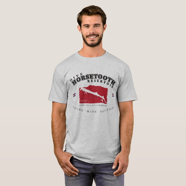 Camiseta Reservatório de Horsetooth do mergulho: Com altura (Frente Completa)