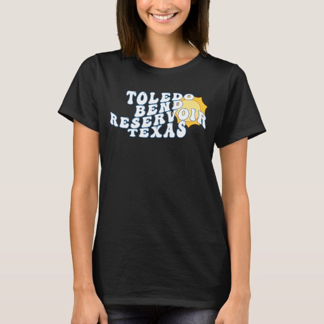 Camiseta Reservatório Toledo Bend Texas TX Nascer do Sol Fé (Frente)