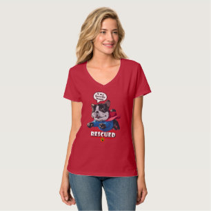 Camiseta Resgatada é minha raça favorita   Mulheres do colo