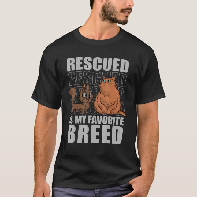 Camiseta Resgatado É Meu Abrigo De Animais De Criação Favor (Frente)