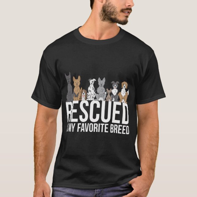 Camiseta Resgatado É Meu Animal De Criação Favorito (Frente)