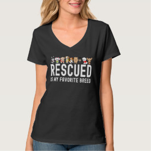Camiseta Resgatado São Os Meus Cães De Resgate De Raça Favo