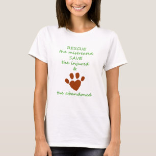 Camiseta RESGATAR o maltratado SALVE o ferido AVE o ab