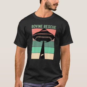 Camiseta Resgate Bovino Rancher Vegano Alienígena Ovni Abdu