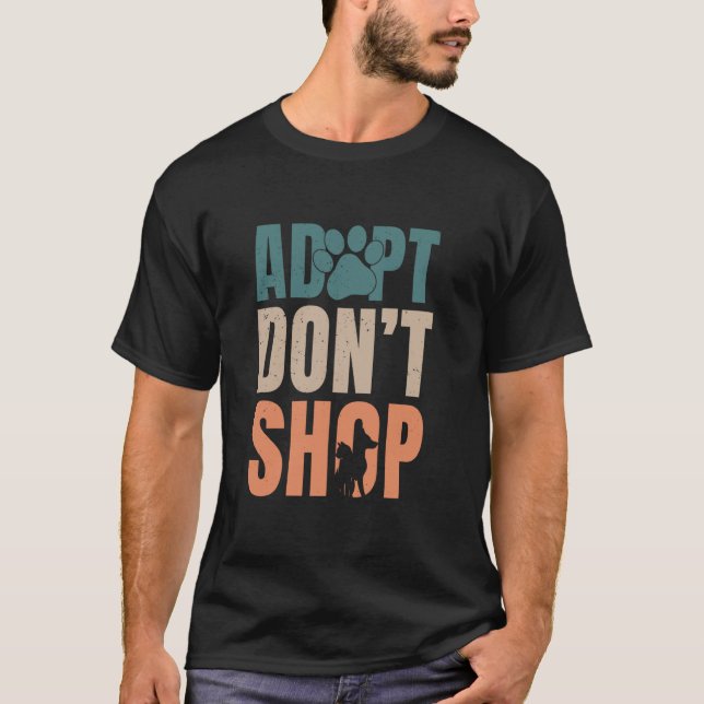 Camiseta Resgate de Animais Adote Não Compre Para Gato Cach (Frente)