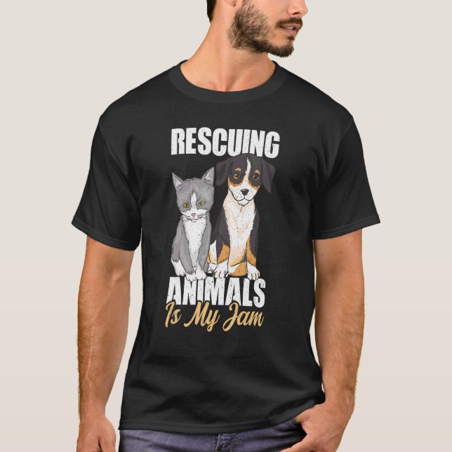 Camiseta Resgate De Animais É O Meu Oficial De Controle De  (Frente)