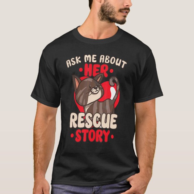 Camiseta Resgate de Gatos Direitos dos Animais Resgate Adoç (Frente)