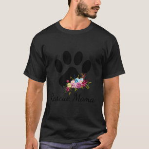 Camiseta Resgate Mama Pawprint Rescut Mãe