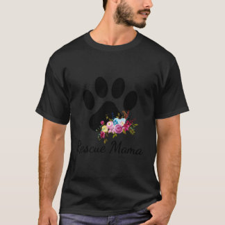 Camiseta Resgate Mama Pawprint Rescut Mãe