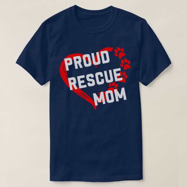 Camiseta Resgate Orgulhoso Mamãe Engraçada Cachorro de Emer (Frente do Design)