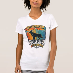 Camiseta Resgate Pai Amante de Cerveja Cachorro Vintage Pôr